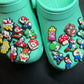 Cartoon Super Mario game and movie character and more shoe charms