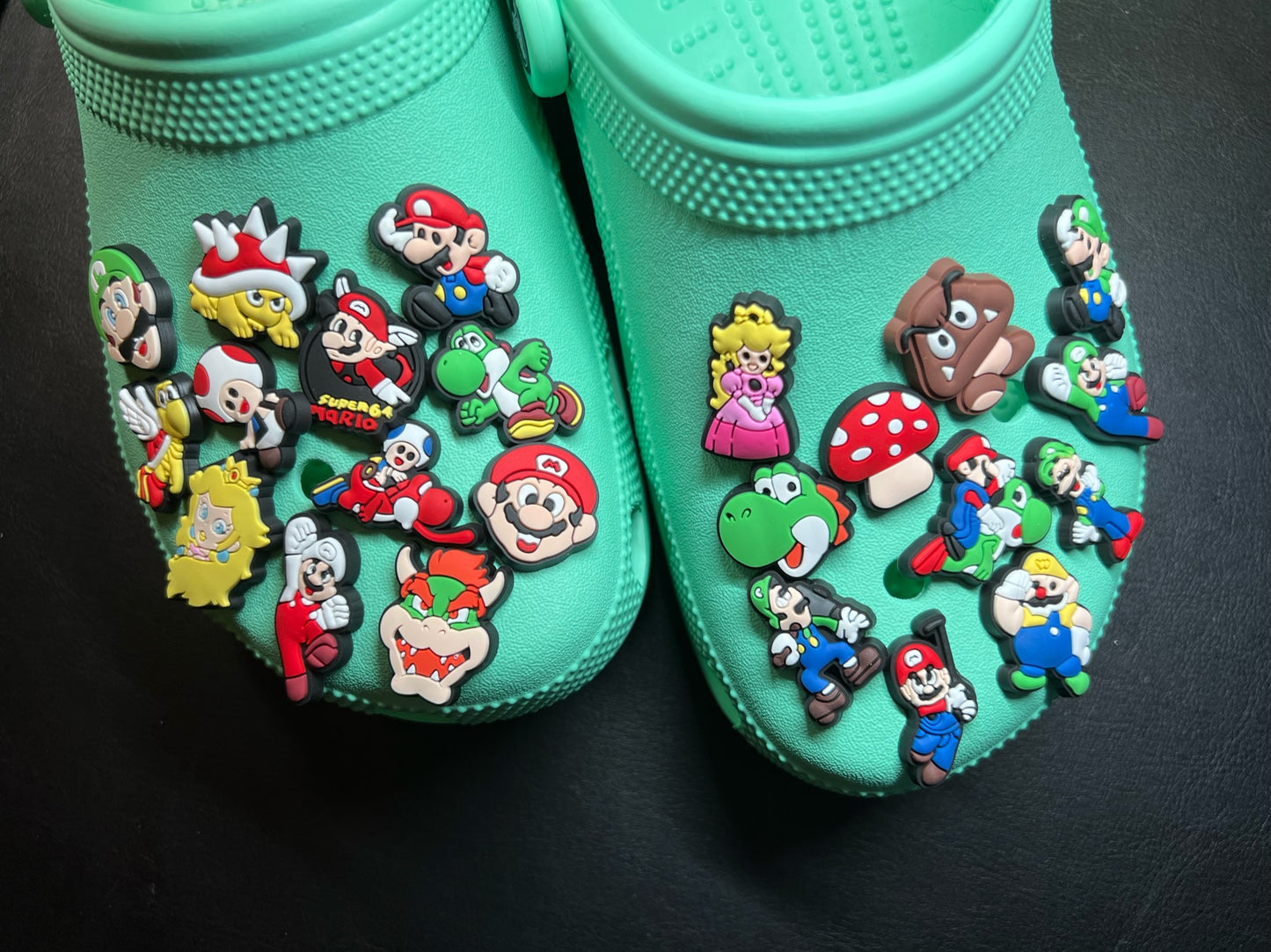 Cartoon Super Mario game and movie character and more shoe charms