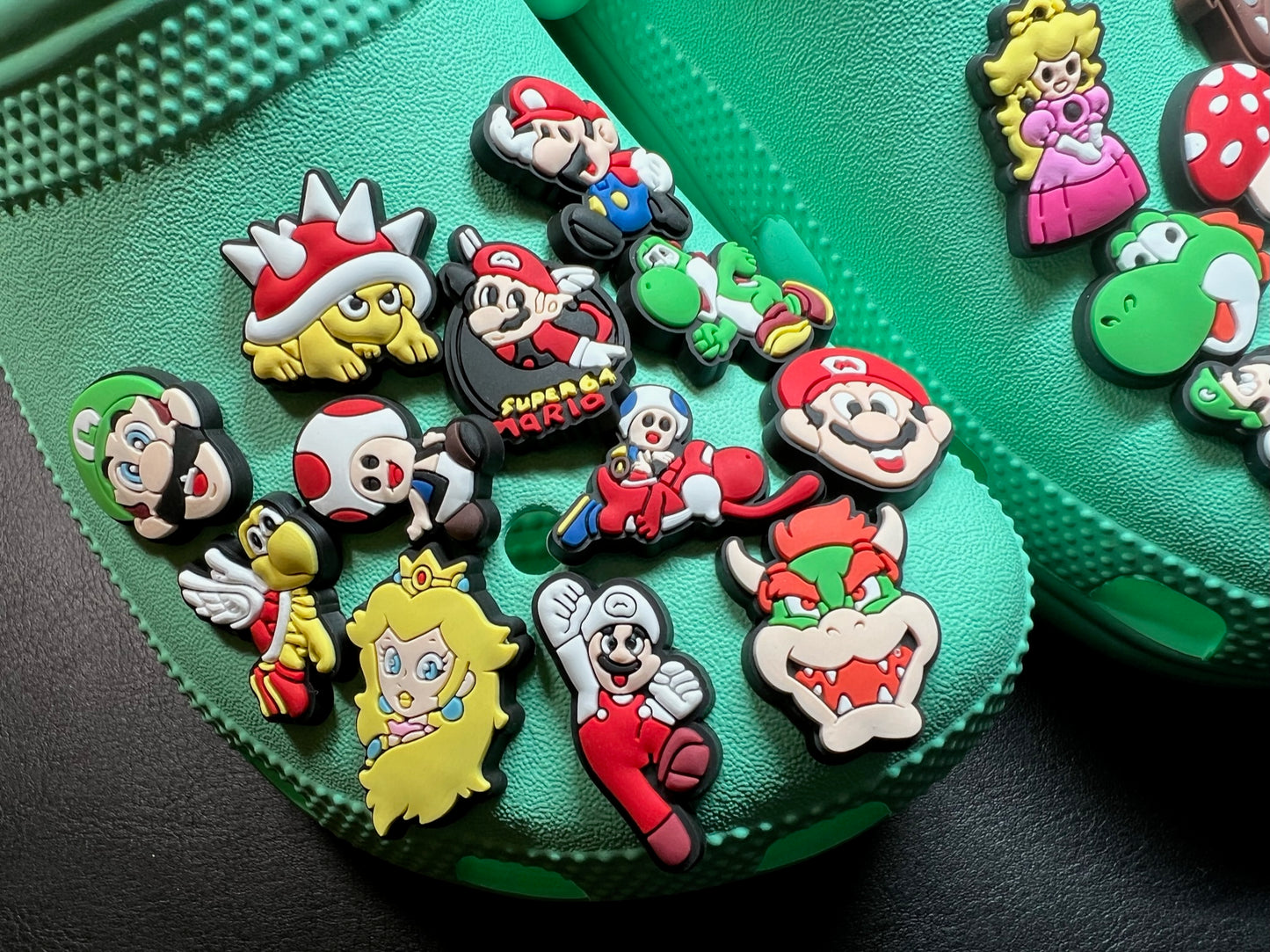 Cartoon Super Mario game and movie character and more shoe charms