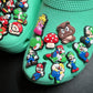 Cartoon Super Mario game and movie character and more shoe charms