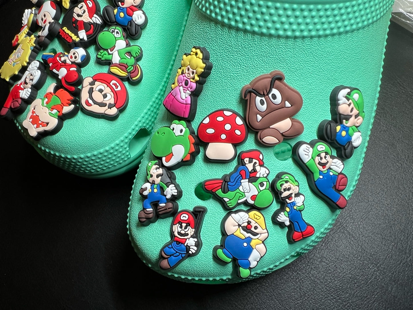 Cartoon Super Mario game and movie character and more shoe charms