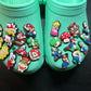 Cartoon Super Mario game and movie character and more shoe charms
