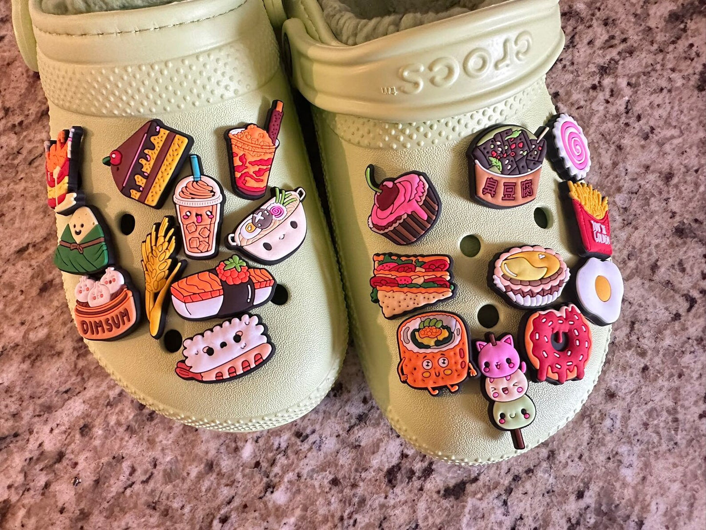 Yummy Food Design Theme Fast food sweet food Japanese food Chinese food and more shoe charms