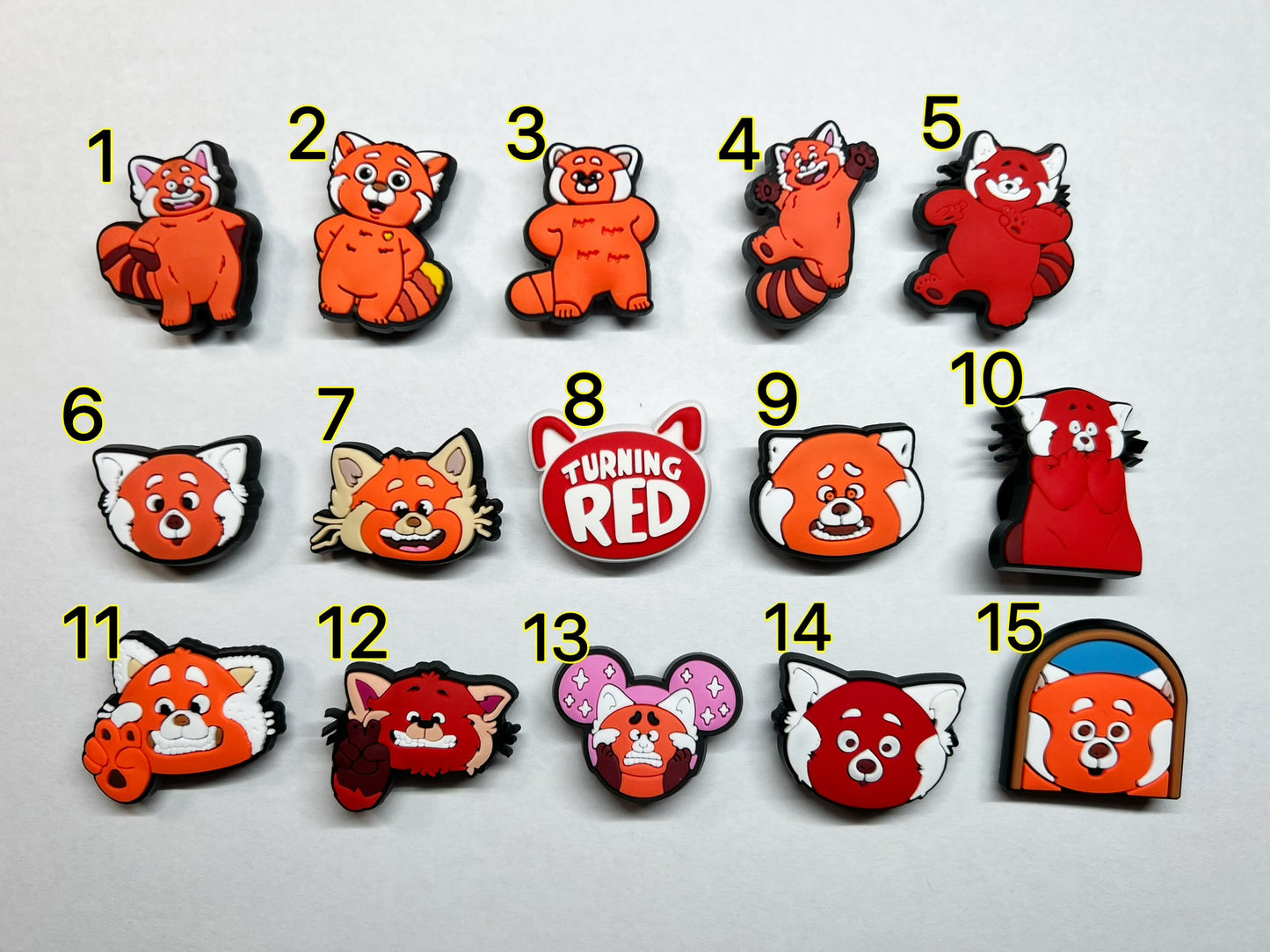 Red panda movie character and more shoe charms