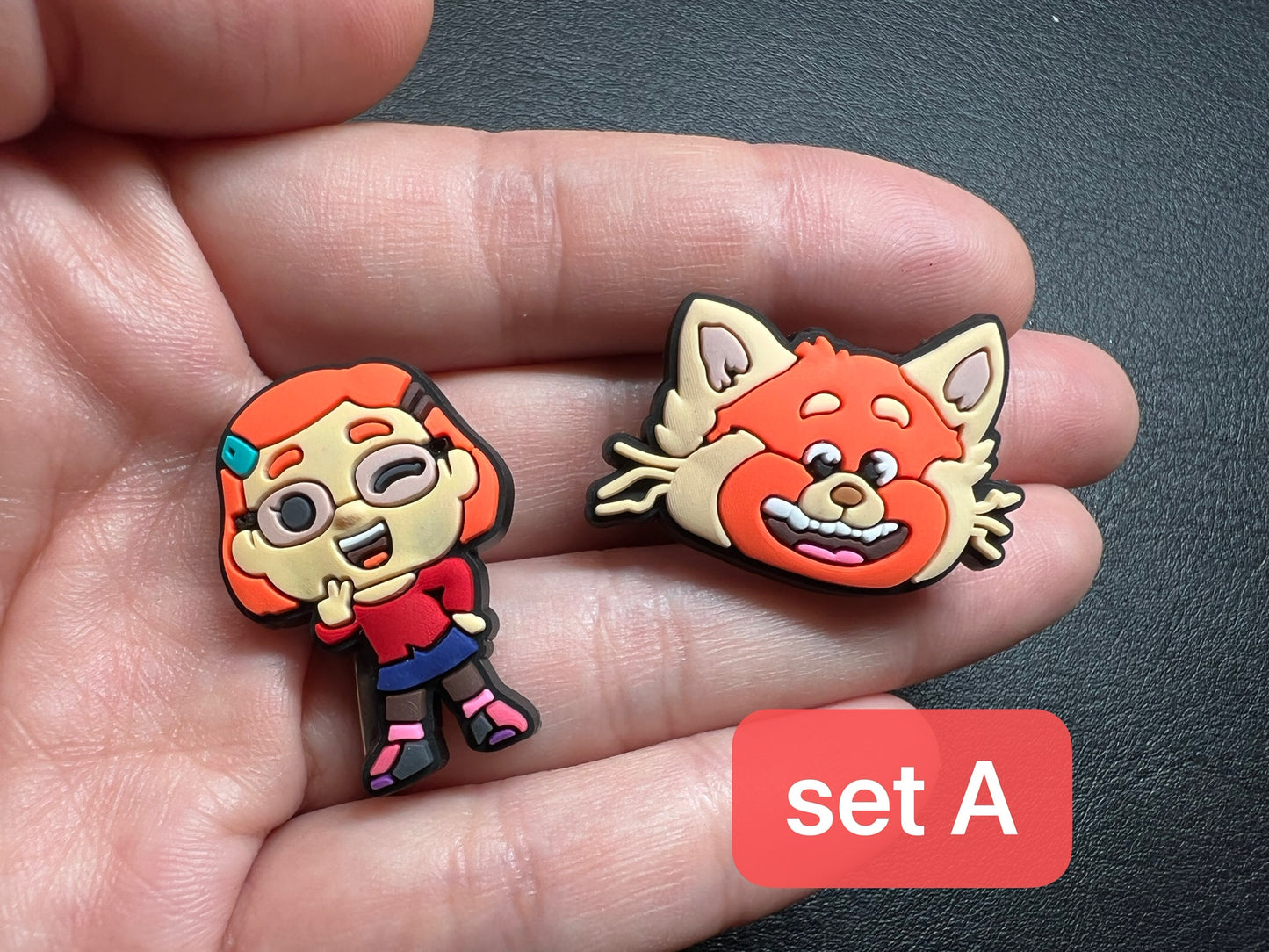 Red panda movie character and more shoe charms