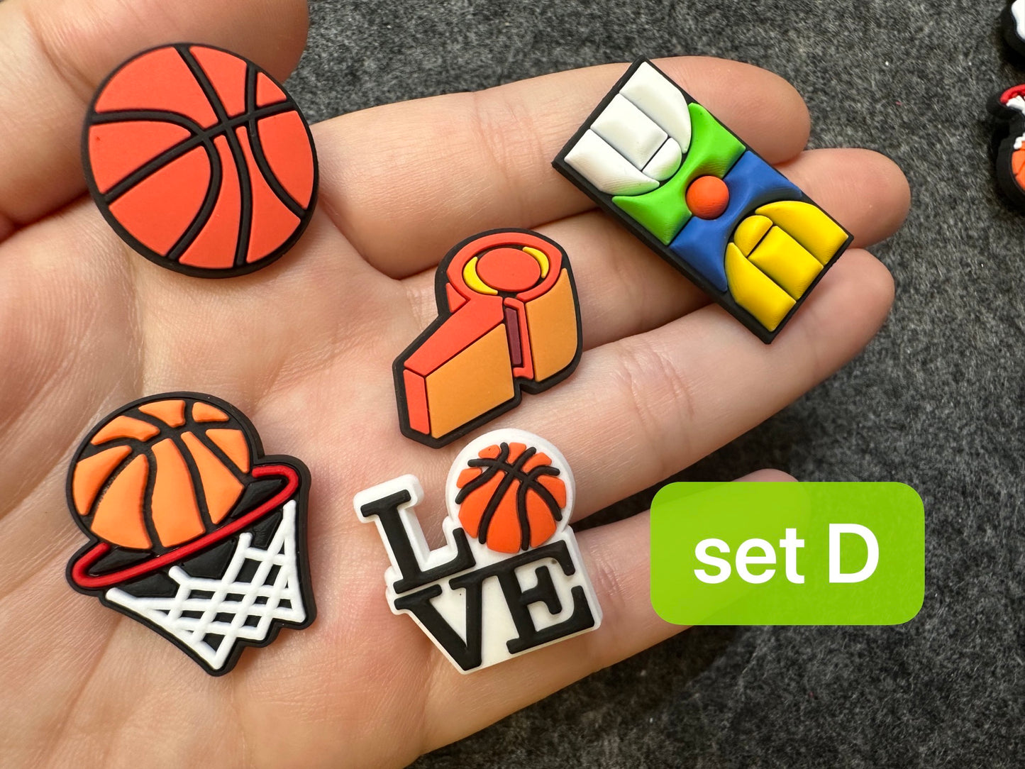 Basketball Sports Lover MVP  Slam dunk Design Theme Shoe Charms