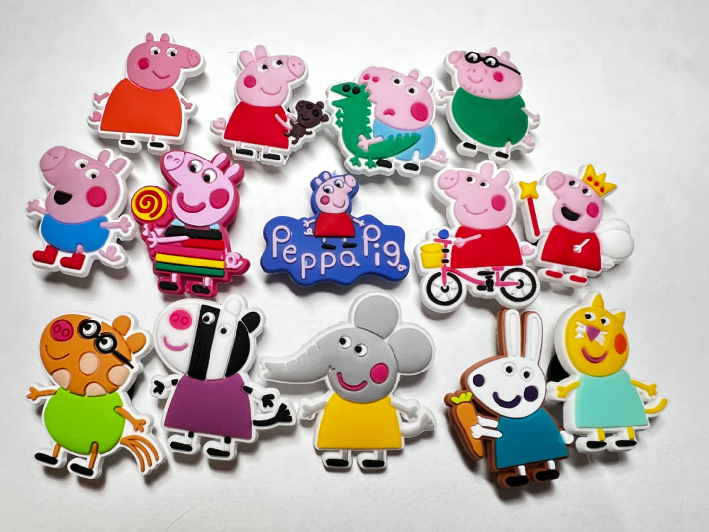 Peppa pig character and more shoe charms