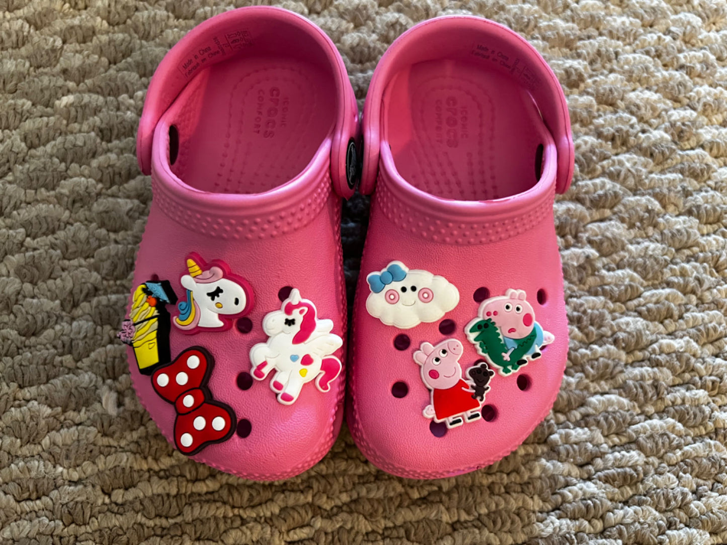 Peppa pig character and more shoe charms