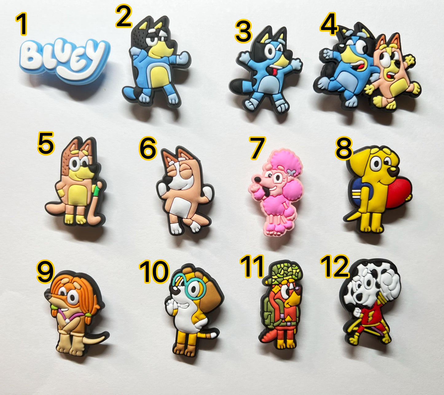 Bluey Bingo character and more shoe charms