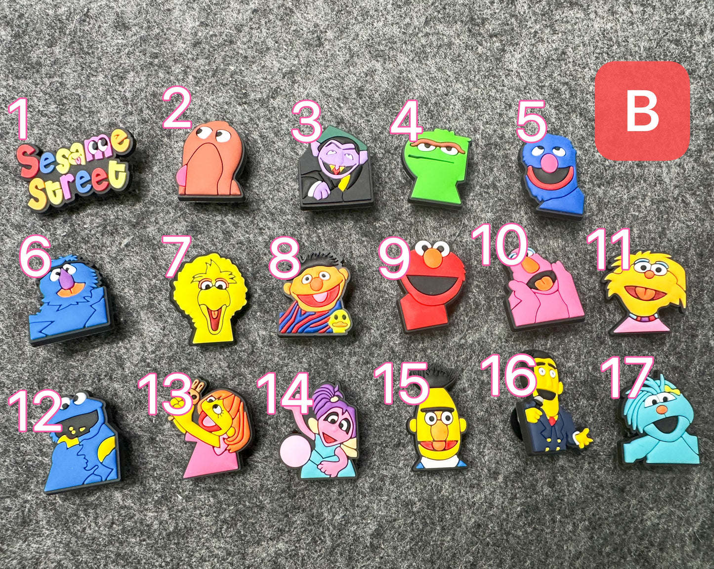 Sesame street character Cute fluffy Muppets and more theme shoe charms