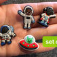 Cute Alien Space Astronaut Rocket Ship Globe Design Theme and more shoe charms