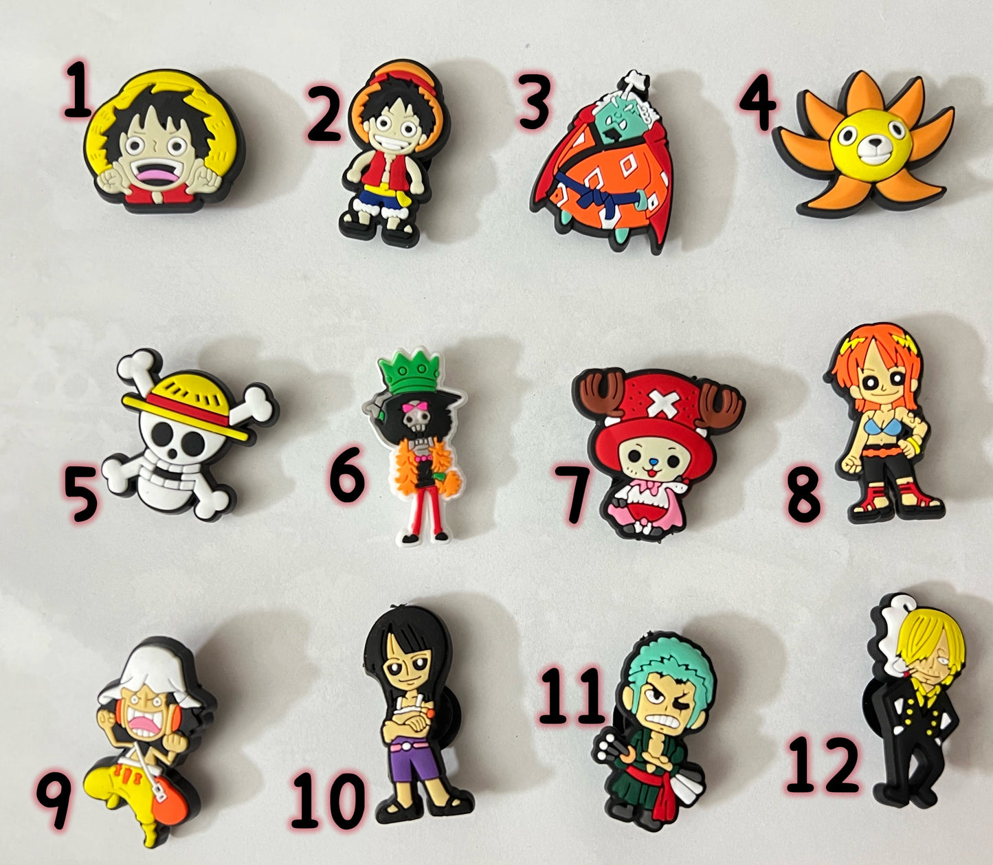 One piece anime shoe charms JuliesDecalDesign