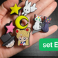 Moon Star and bow shoe charms