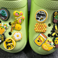 Honey Bee Happy Theme Fancy shoe charms brighten yellow sunflower butterflies and more