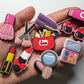 Cosmetics make-ups hairstyle hair cut salon shoe charms