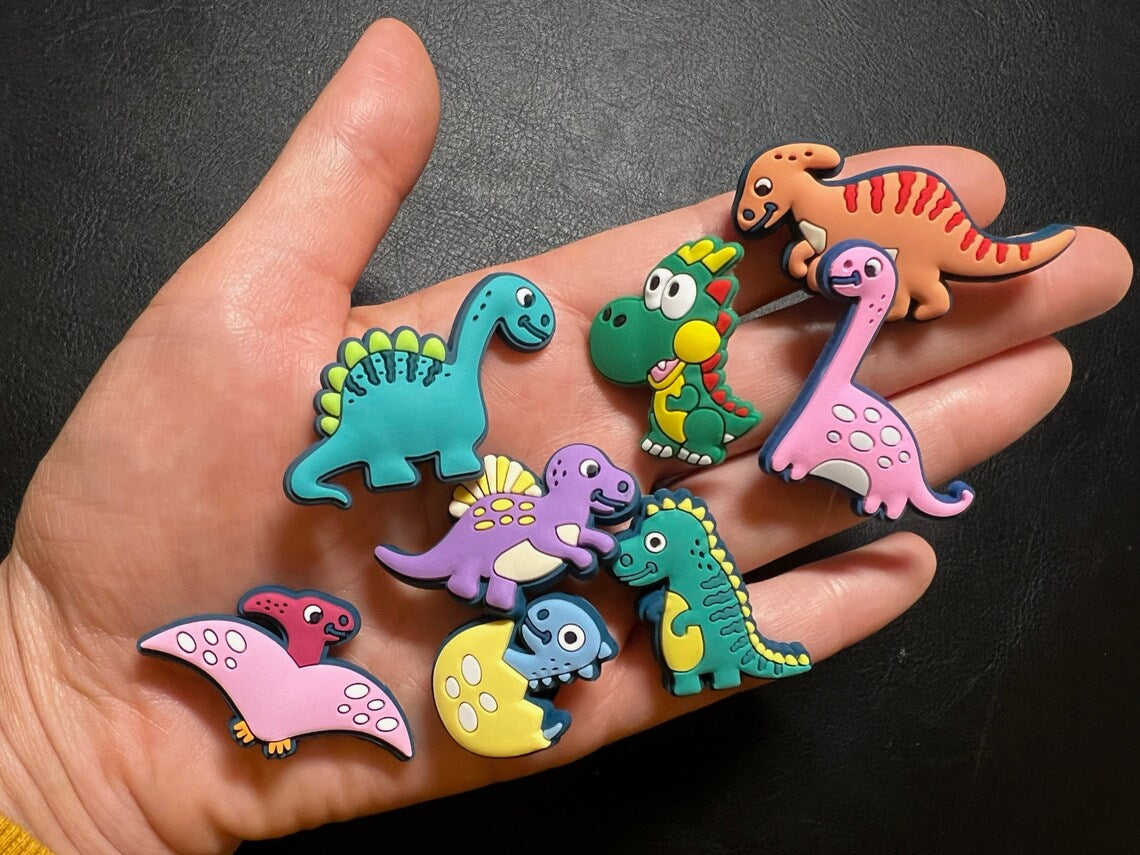 Charms para zapatos de dinosaurios lindos de dibujos animados