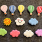 Colorful clouds sunshine hot air balloon Theme and more shoe charms