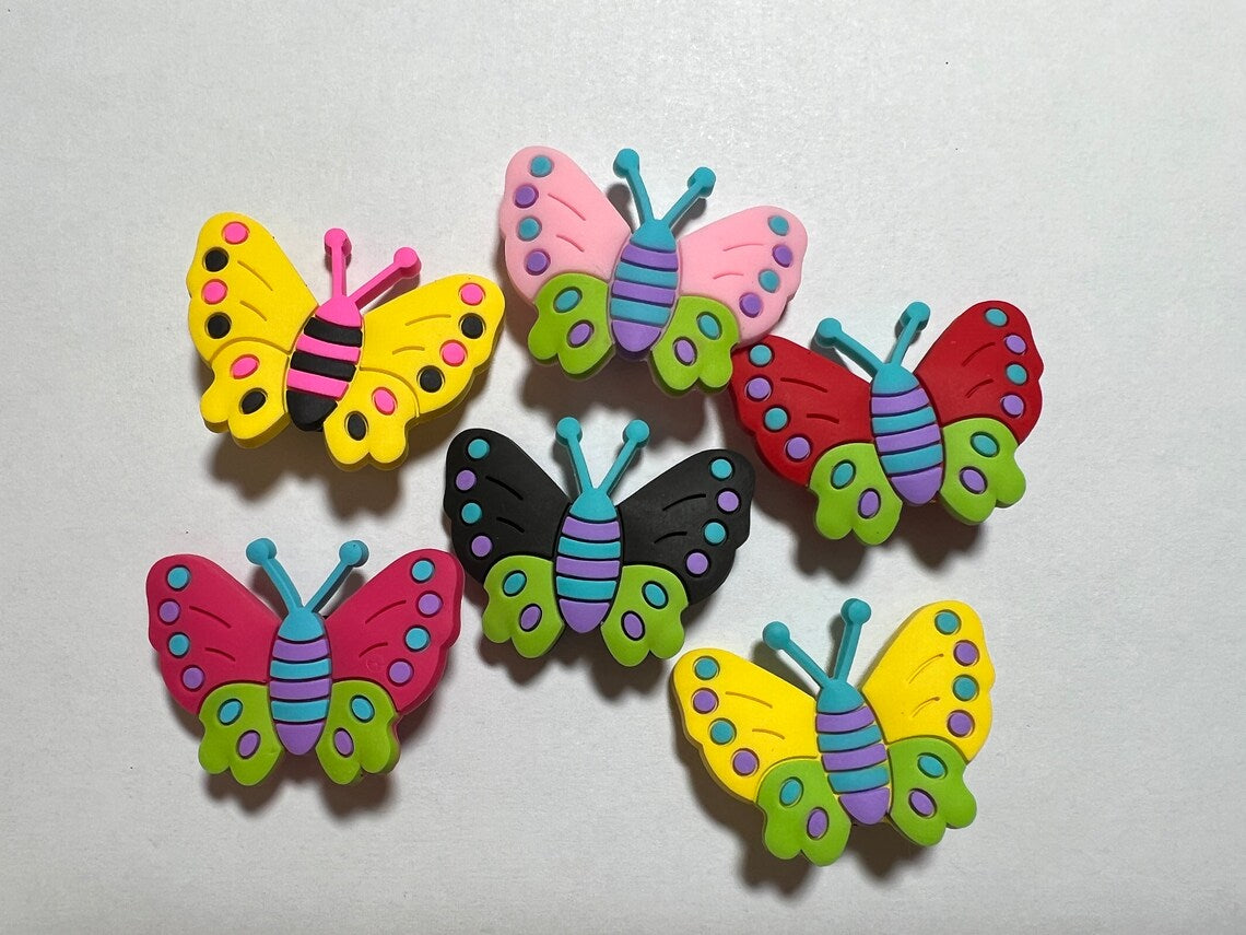 Colorful Butterfly Design Theme Shoe Charms Best Quality JuliesDecalDesign