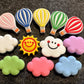 Colorful clouds sunshine hot air balloon Theme and more shoe charms