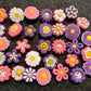 Colorful Flowers Design Theme Shoe Charms JuliesDecalDesign purple and pink