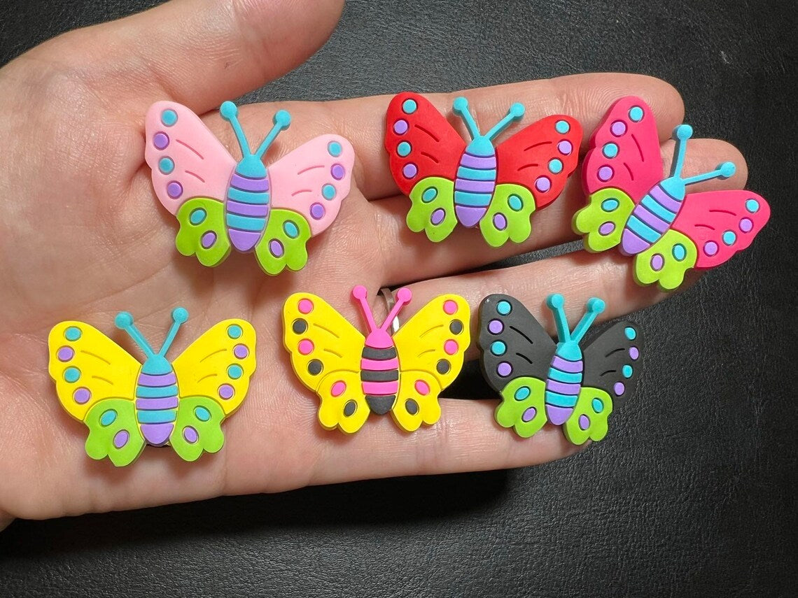 Colorful Butterfly Design Theme Shoe Charms Best Quality JuliesDecalDesign