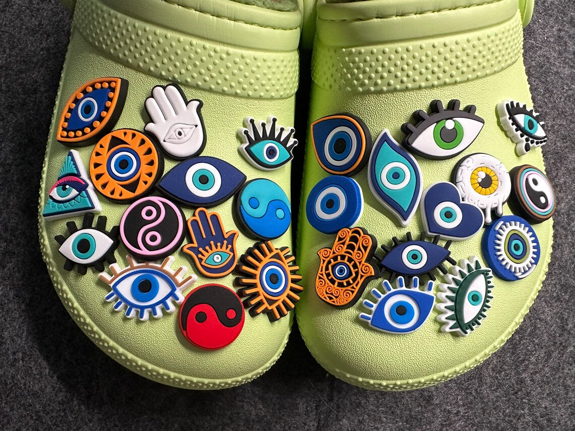 Encantos de zapatos temáticos Evil Eye Tai Chi Yingyang