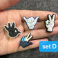 Hand Sign Finger sign Design Shoe Charms Best Quality JuliesDecalDesign