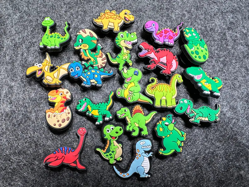 Charms para zapatos de dinosaurios lindos de dibujos animados