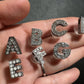 Bling Bling Silver Metal Design Alphabet Letter Shoe Charms Best Quality