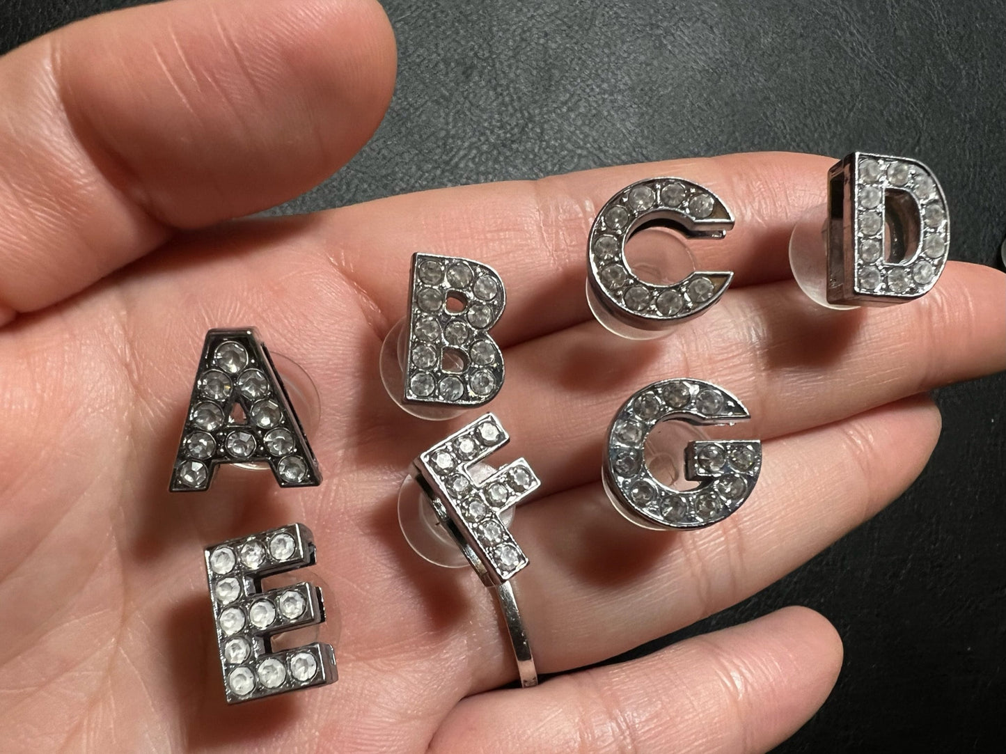 Bling Bling Silver Metal Design Alphabet Letter Shoe Charms Best Quality