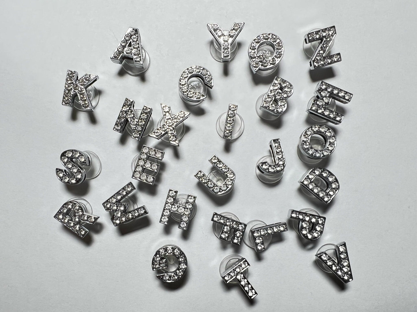 Bling Bling Silver Metal Design Alphabet Letter Shoe Charms Best Quality