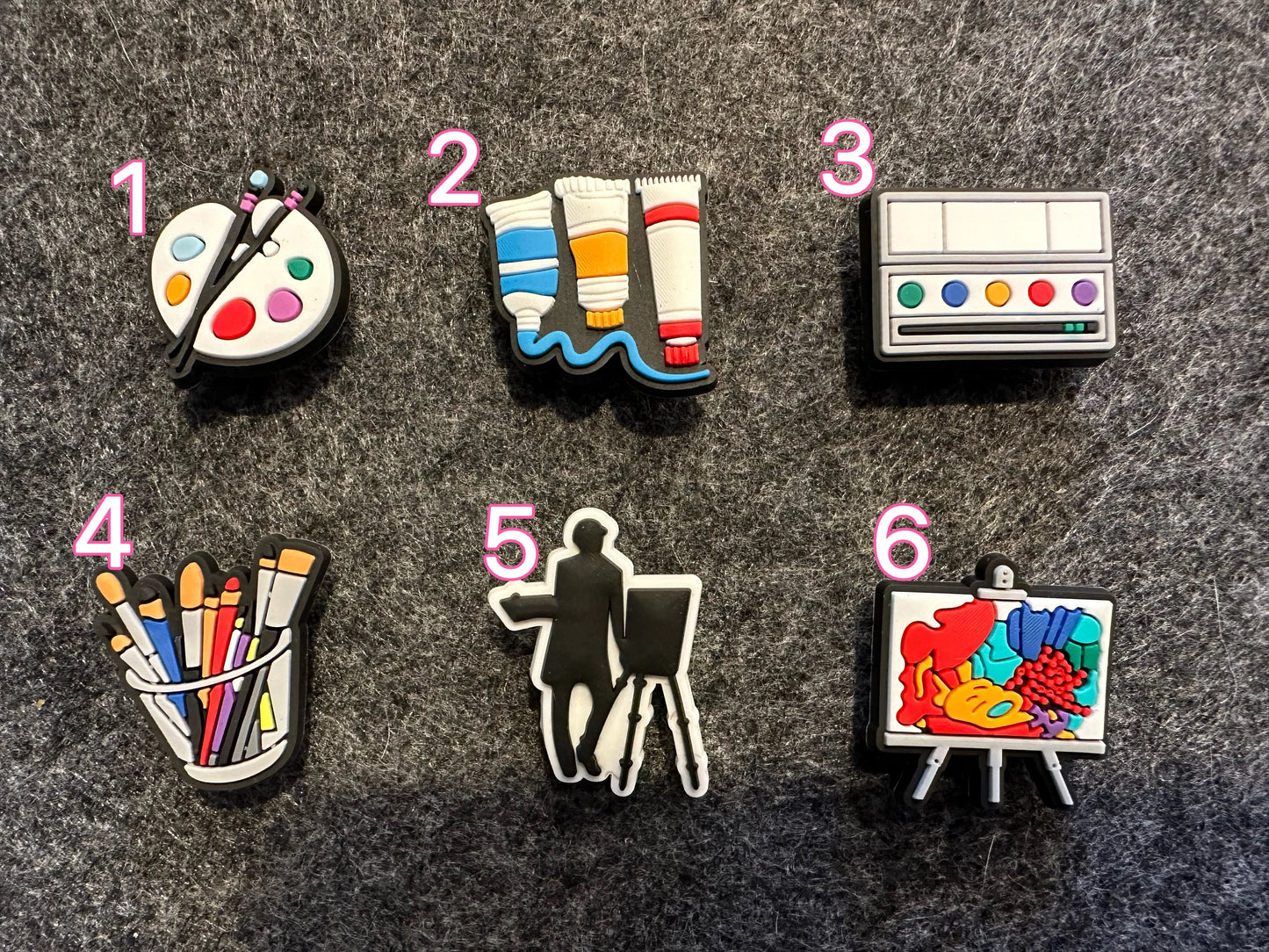 Painting Artist sketch Canvas Painting Design Theme Shoe Charms