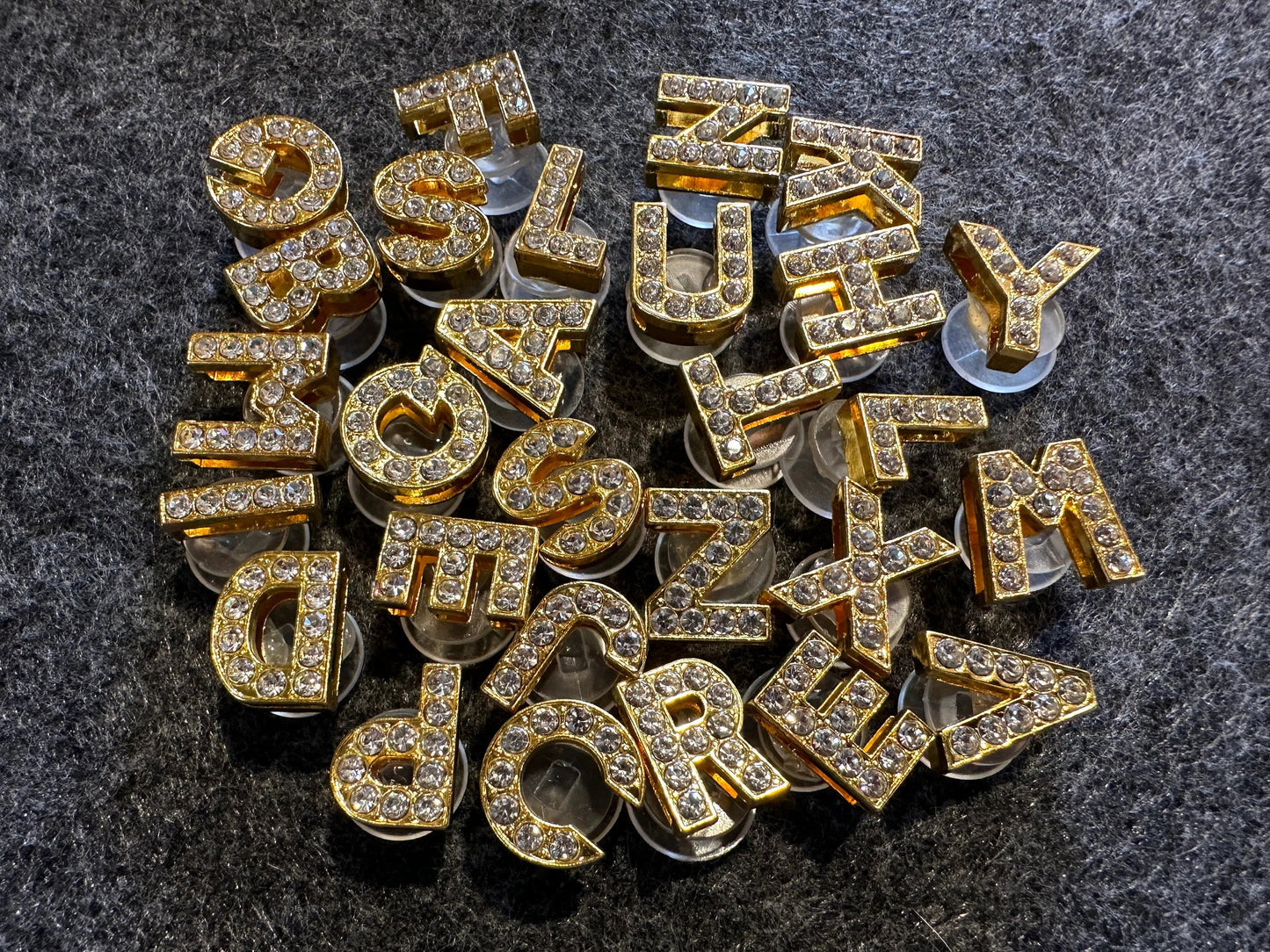 Bling Bling Silver Metal Design Alphabet Letter Shoe Charms Best Quality