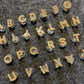 Bling Bling Gold Metal Design Alphabet Letter Shoe Charms Best Quality Golden Diamond Shoe Charms JuliesDecalDesign