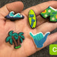 Hot Summer Theme Fancy shoe charms Vacation beach sand surfing and more