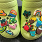 Hot Summer Theme Fancy shoe charms Vacation beach sand surfing and more