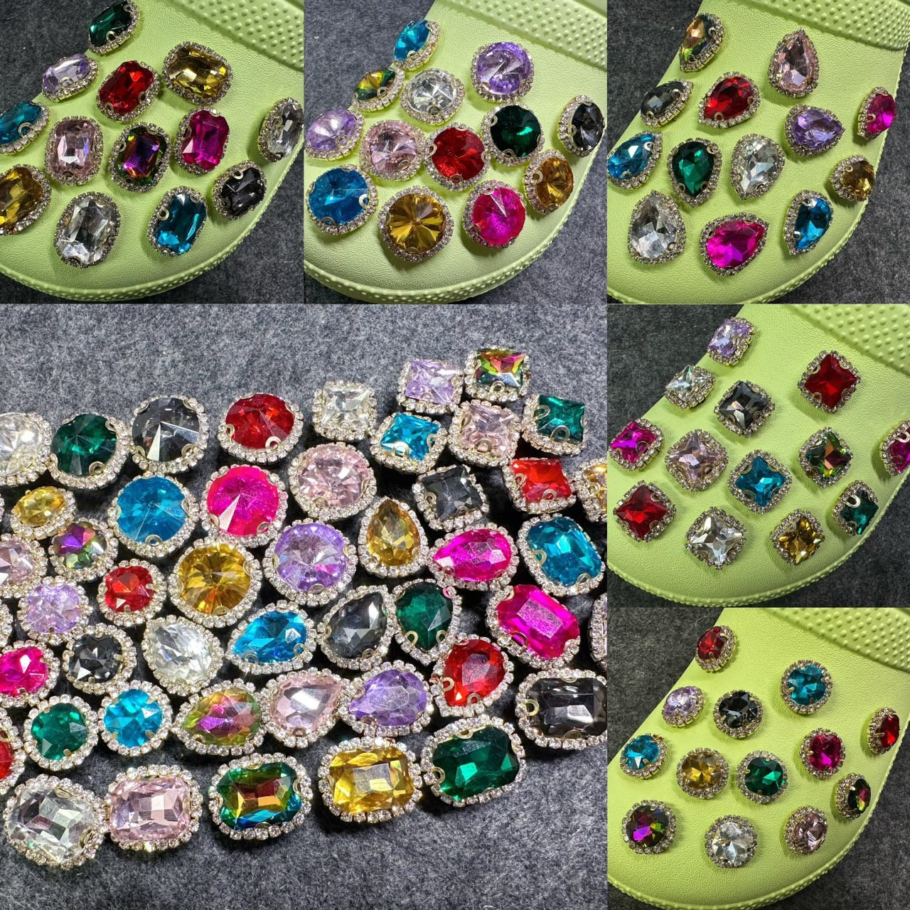 Bling Bling multishapes Metal GEM Rhinestones Shoe charms Unique Special