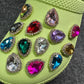 Bling Bling Large Water Drop Shape Metal GEM Rhinestones Shoe charms Unique Special