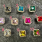 Bling Bling Small Square Metal GEM Rhinestones Shoe charms Unique Special