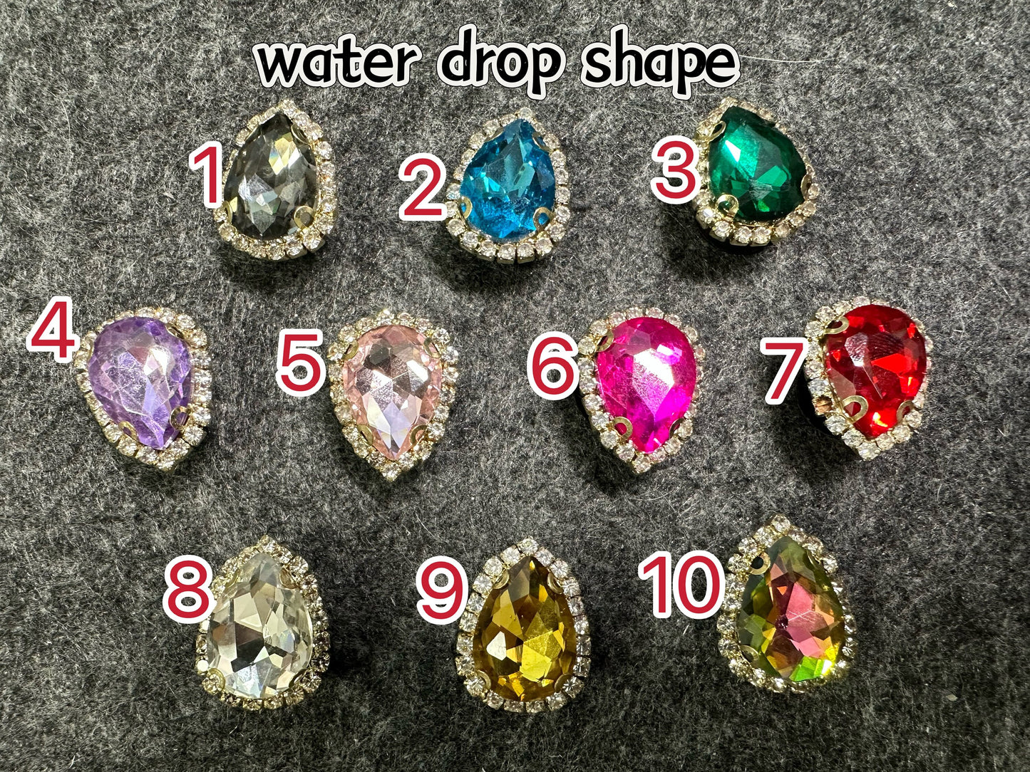 Bling Bling Large Water Drop Shape Metal GEM Rhinestones Shoe charms Unique Special