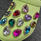 Bling Bling Large Water Drop Shape Metal GEM Rhinestones Shoe charms Unique Special