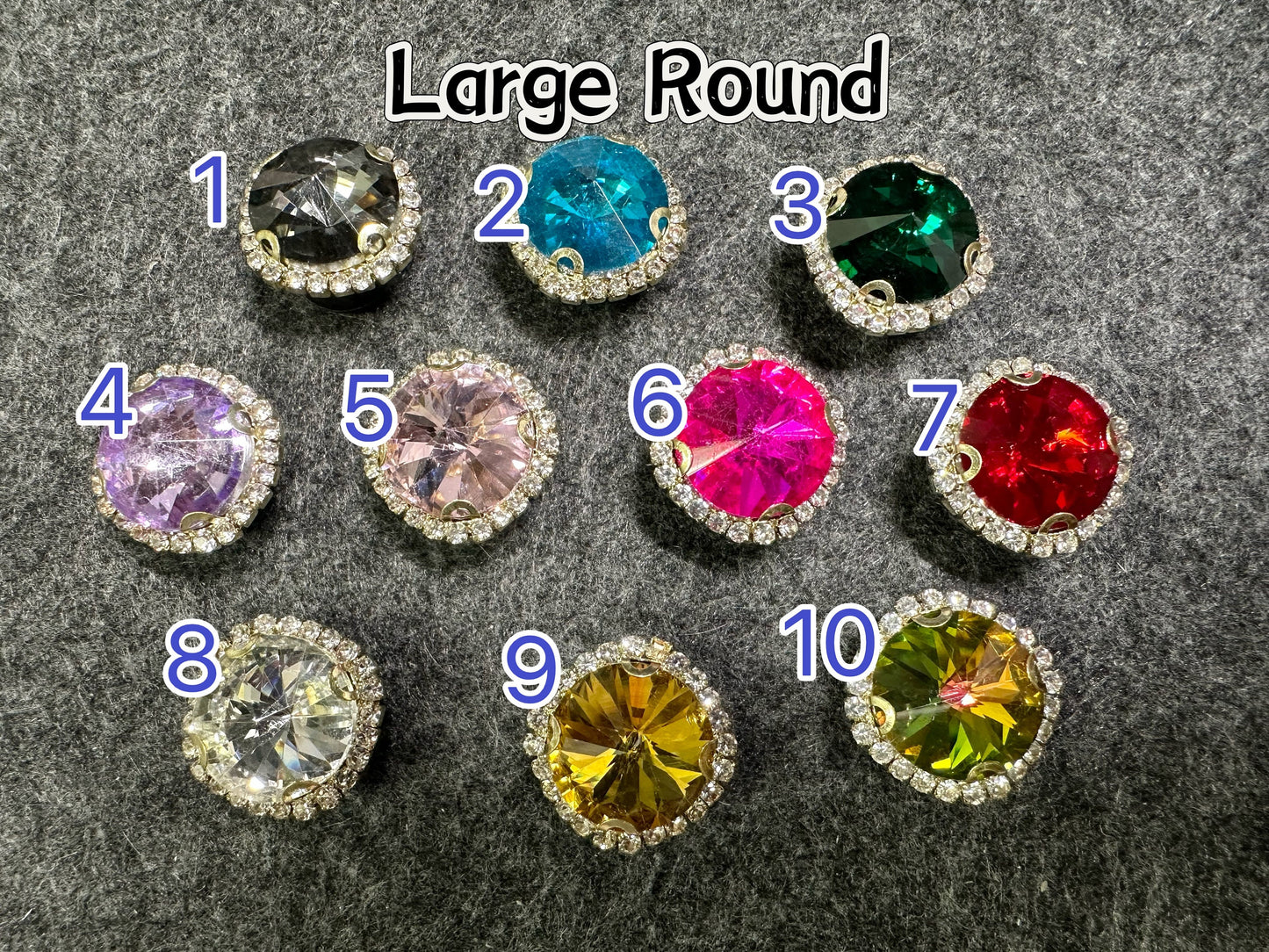 Bling Bling Large Round Shape Metal GEM Rhinestones Shoe charms Unique Special