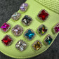 Bling Bling Small Square Metal GEM Rhinestones Shoe charms Unique Special