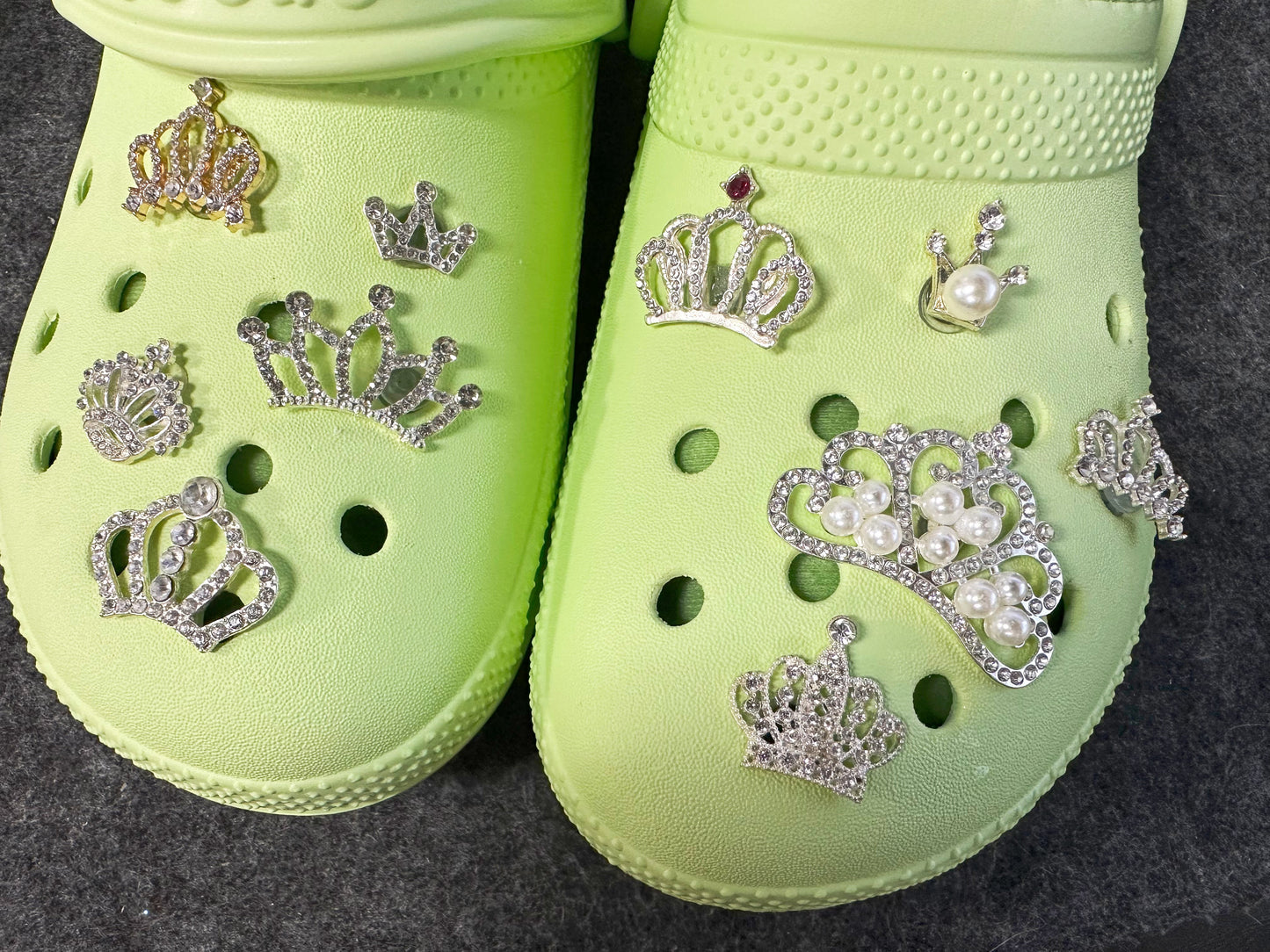 Bling shiny Metal GEM Rhinestones Crown Theme Unique Special Croc Shoes Valentine's Day Gift