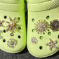 Bling Bling Fancy Metal GEM Rhinestone snowflakes Flowers stars Shoes Charms silver/golden for DIY Unique Special Shoes