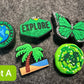 Green Theme Fancy shoe charms planet avocado broccoli hat coconut tree and more