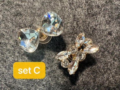 Bling Fancy Metal GEM Rhinestone Flowers round star heart bow and more Shoes Charms silver/golden for DIY Unique Special Shoes