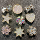 Bling Fancy Metal GEM Rhinestone Flowers round star heart bow and more Shoes Charms silver/golden for DIY Unique Special Shoes
