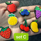 Yummy Fruits Design Theme Apple Banana Strawberry Cherry Blueberry Watermelon Avocado and more shoe charms