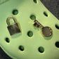 Gold Key and Padlock Design Shoe Charms
